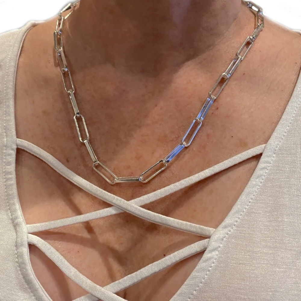 Square Paperclip Necklace - Picture 2 of 8